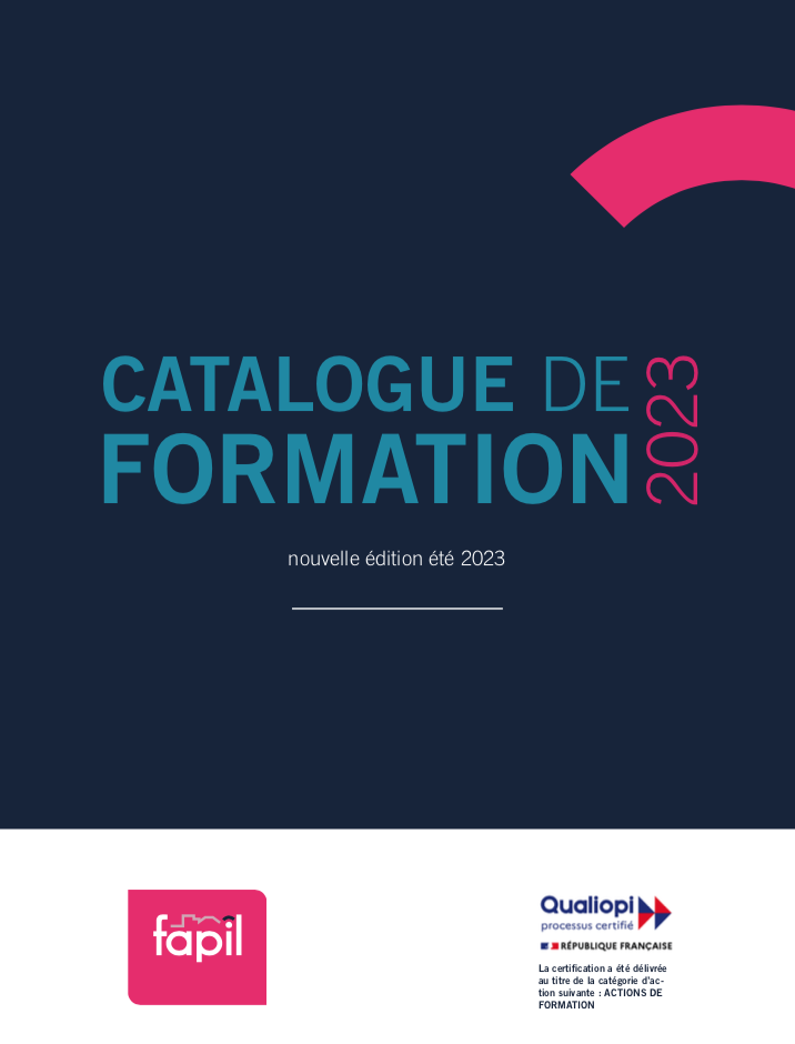 Catalogue de formation Fapil - été 2023 - couv